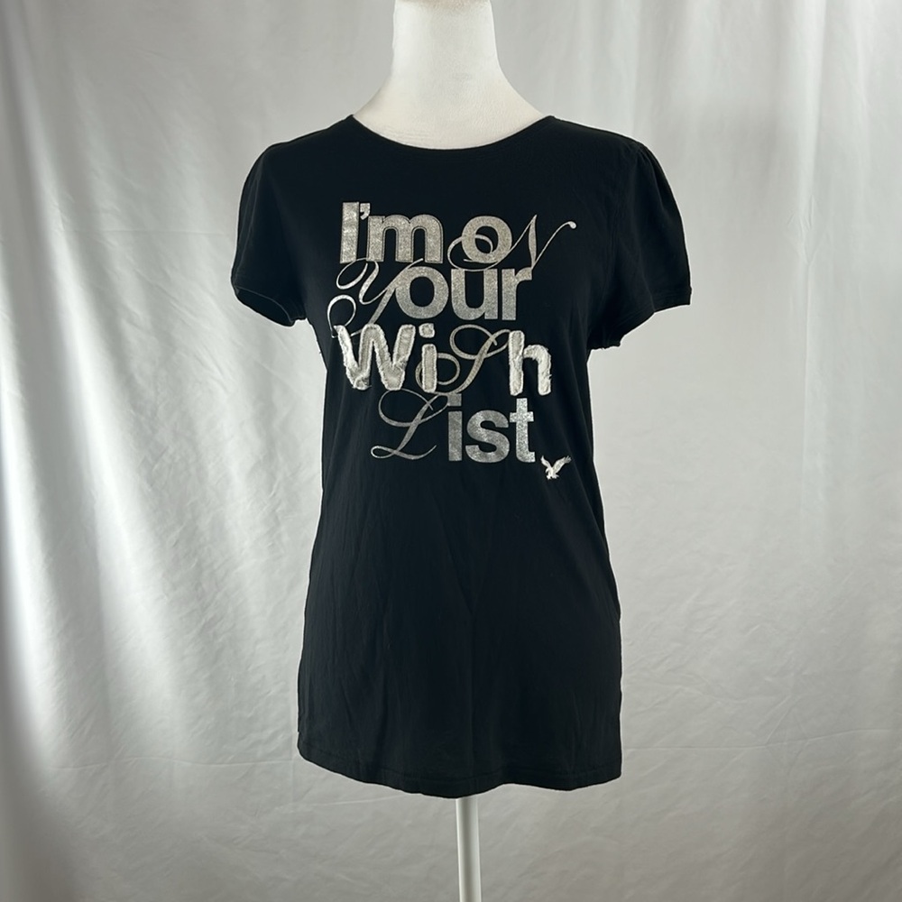 American Eagle Christmas Shirt - I’m on your wish list Tee Shirt Size Large EUC